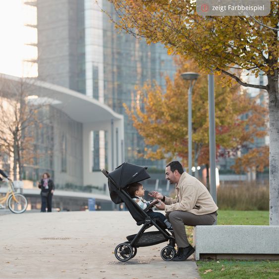 Nuna Buggy & Sportwagen TRVL Lx bis 22 kg mit magnetischem Gurtverschluss, automatischem Faltmechanismus inkl. Regenschutz & Transporttasche - Cedar