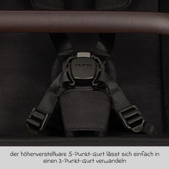 Nuna Geschwister- & Zwillingsbuggy TRVL Dubl nur 78 cm Breit mit Liegeposition inkl. Regenschutz & Transporttasche - Caviar