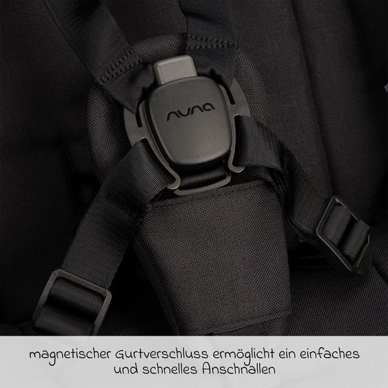 Nuna Geschwister- & Zwillingsbuggy TRVL Dubl nur 78 cm Breit mit Liegeposition inkl. Regenschutz & Transporttasche - Caviar