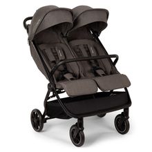 Geschwister- & Zwillingsbuggy TRVL Dubl nur 78 cm Breit mit Liegeposition inkl. Regenschutz & Transporttasche - Thunder