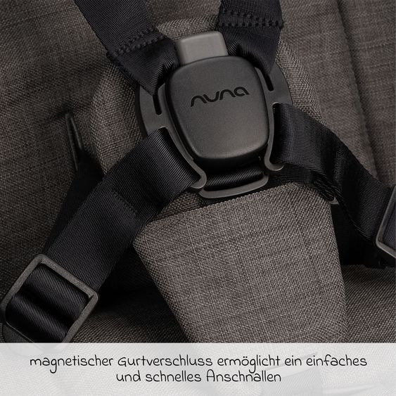 Nuna Geschwister- & Zwillingsbuggy TRVL Dubl nur 78 cm Breit mit Liegeposition inkl. Regenschutz & Transporttasche - Thunder