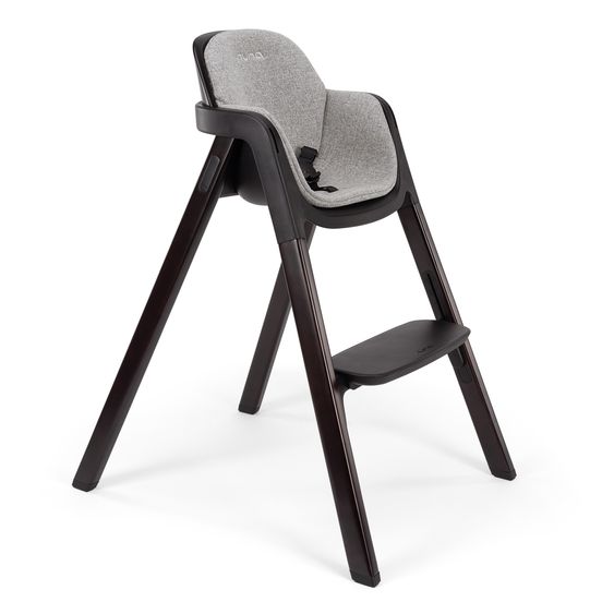 Nuna Hochstuhl BRYN bis 100 kg belastbar mit Sitzpolster, Sicherheitsgurt, Essbrett - Graphite