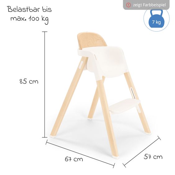 Nuna Hochstuhl BRYN bis 100 kg belastbar mit Sitzpolster, Sicherheitsgurt, Essbrett - Graphite