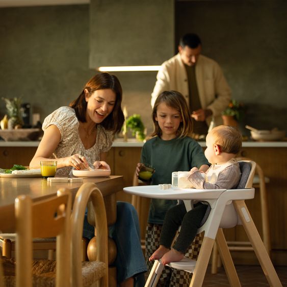 Nuna Hochstuhl BRYN bis 100 kg belastbar mit Sitzpolster, Sicherheitsgurt, Essbrett - Heritage