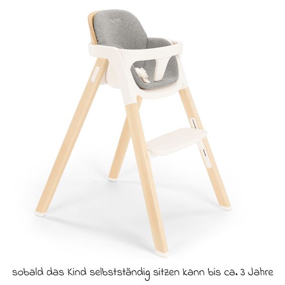 Nuna Hochstuhl BRYN bis 100 kg belastbar mit Sitzpolster, Sicherheitsgurt, Essbrett - Heritage