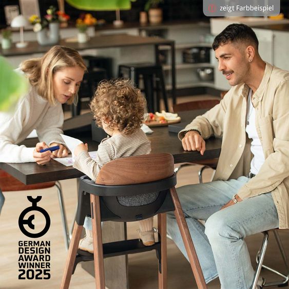 Nuna Hochstuhl BRYN bis 100 kg belastbar mit Sitzpolster, Sicherheitsgurt, Essbrett - Heritage