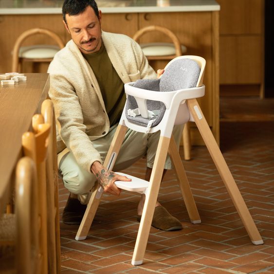 Nuna Hochstuhl BRYN bis 100 kg belastbar mit Sitzpolster, Sicherheitsgurt, Essbrett - Heritage