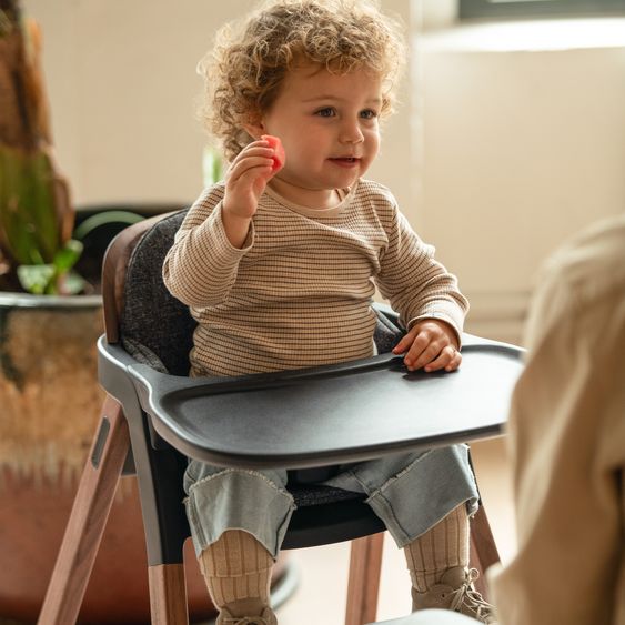 Nuna Hochstuhl BRYN bis 100 kg belastbar mit Sitzpolster, Sicherheitsgurt, Essbrett - Sanderson