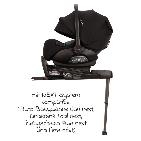 Nuna Isofix base station BASE Curv rotatable for Pipa next, Arra flex, Todl next, Cari next - Black