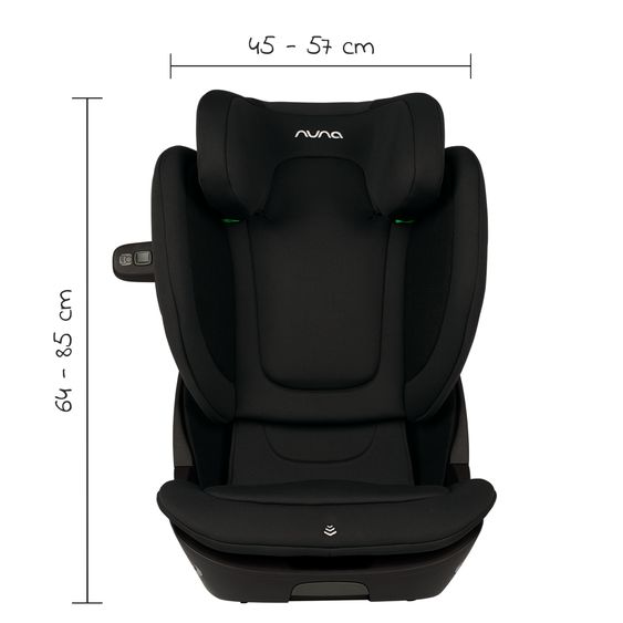 Nuna Child seat AACE LX i-Size from 3.5 years - 12 years (100 cm -150 cm) incl. Isofix - Caviar