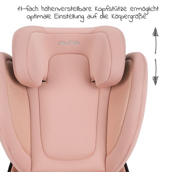 Nuna Seggiolino per bambini AACE LX i-Size da 3,5 anni a 12 anni (100 cm -150 cm) con Isofix - Coral