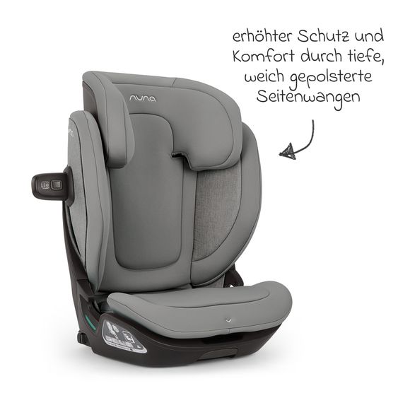 Nuna Car seat AACE Lx i-Size from 3.5 years - 12 years (100 cm - 150 cm) incl. Isofix & cupholder - Seasalt