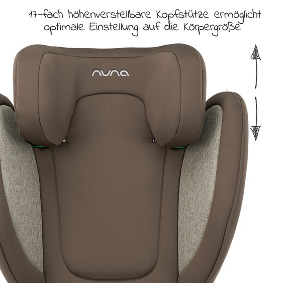 Nuna Child seat AACE LX i-Size from 3.5 years - 12 years (100 cm -150 cm) incl. Isofix - Walnut