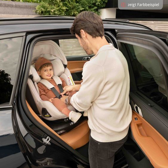 Nuna Reboarder Car Seat PRUU Aire i-Size 360° rotatable from birth to 4 years (40 cm - 105 cm) incl. base station & seat reducer - Caviar