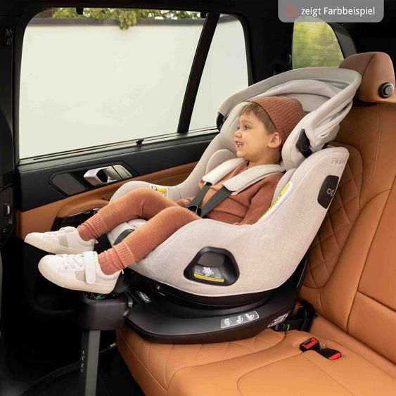 Nuna Reboarder Car Seat PRUU Aire i-Size 360° rotatable from birth to 4 years (40 cm - 105 cm) incl. base station & seat reducer - Caviar