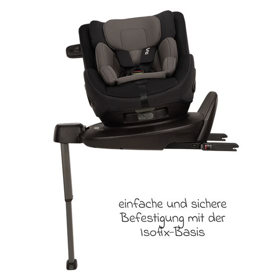 Nuna Reboarder Car Seat PRUU Aire i-Size 360° rotatable from birth to 4 years (40 cm - 105 cm) incl. base station & seat reducer - Caviar
