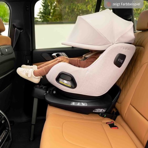 Nuna Seggiolino auto Reboarder PRUU Aire i-Size 360° girevole dalla nascita fino a 4 anni (40 cm - 105 cm) incl. base e riduttore seggiolino - Cedar