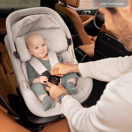 Nuna Seggiolino auto Reboarder PRUU Aire i-Size 360° girevole dalla nascita fino a 4 anni (40 cm - 105 cm) incl. base e riduttore seggiolino - Cedar