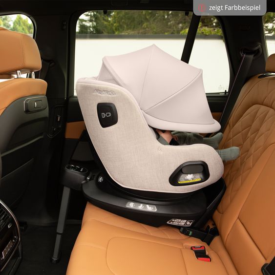 Nuna Seggiolino auto Reboarder PRUU Aire i-Size 360° girevole dalla nascita fino a 4 anni (40 cm - 105 cm) incl. base e riduttore seggiolino - Cedar