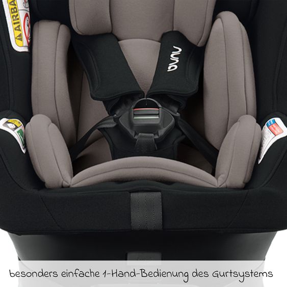 Nuna Reboarder-Kindersitz PRYM i-Size ab Geburt - 4 Jahre (40 cm - 105 cm) 360° drehbar, inkl. Isofix-Basis - Caviar