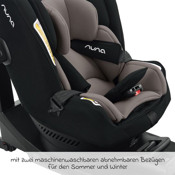 Nuna Reboarder-Kindersitz PRYM i-Size ab Geburt - 4 Jahre (40 cm - 105 cm) 360° drehbar, inkl. Isofix-Basis - Caviar