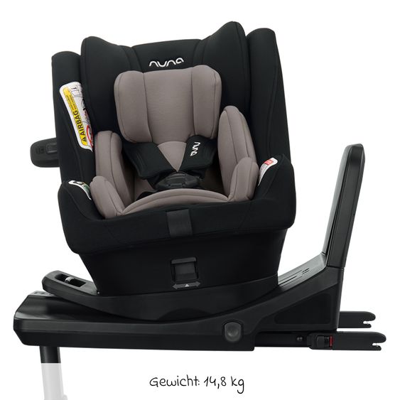 Nuna Reboarder-Kindersitz PRYM i-Size ab Geburt - 4 Jahre (40 cm - 105 cm) 360° drehbar, inkl. Isofix-Basis - Caviar