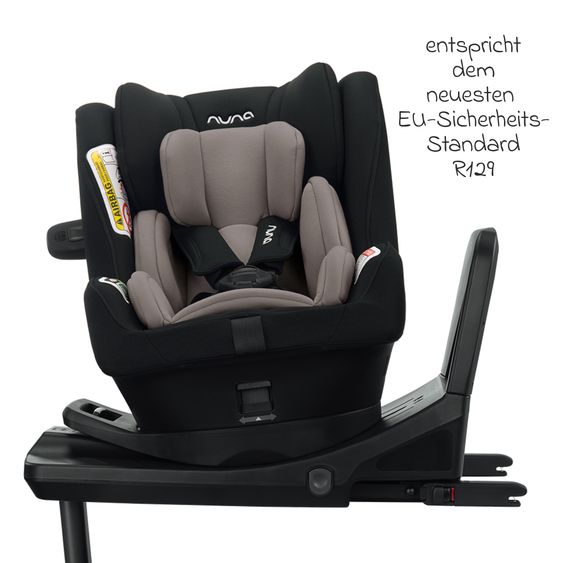 Nuna Reboarder-Kindersitz PRYM i-Size ab Geburt - 4 Jahre (40 cm - 105 cm) 360° drehbar, inkl. Isofix-Basis - Caviar