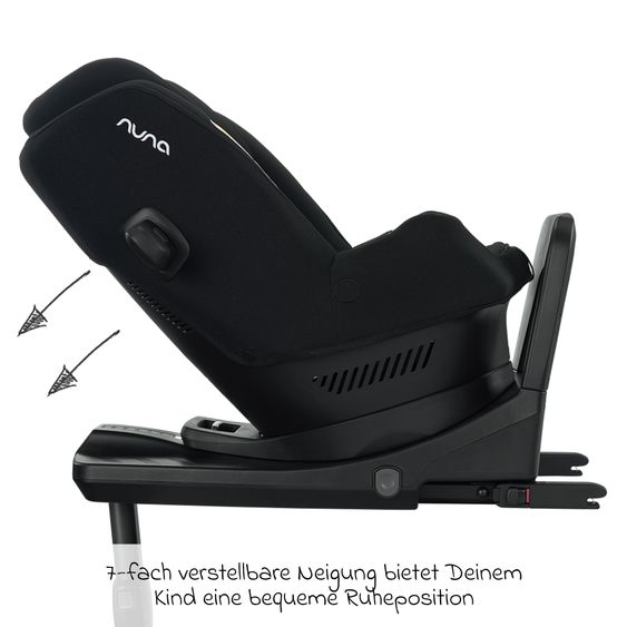 Nuna Reboarder-Kindersitz PRYM i-Size ab Geburt - 4 Jahre (40 cm - 105 cm) 360° drehbar, inkl. Isofix-Basis - Caviar