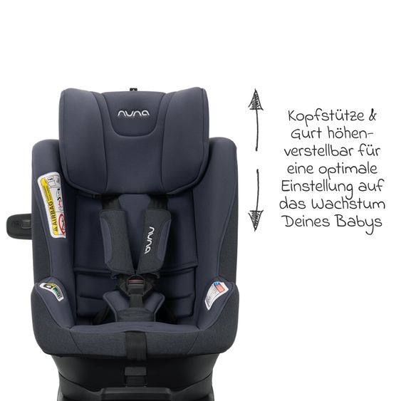 Nuna Reboarder child seat PRYM i-Size from birth - 4 years (40 cm - 105 cm) 360° rotatable, incl. Isofix base - Lake