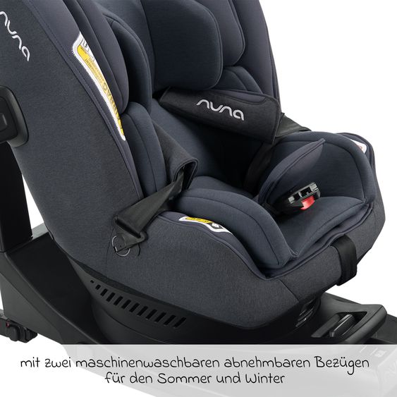 Nuna Reboarder child seat PRYM i-Size from birth - 4 years (40 cm - 105 cm) 360° rotatable, incl. Isofix base - Lake