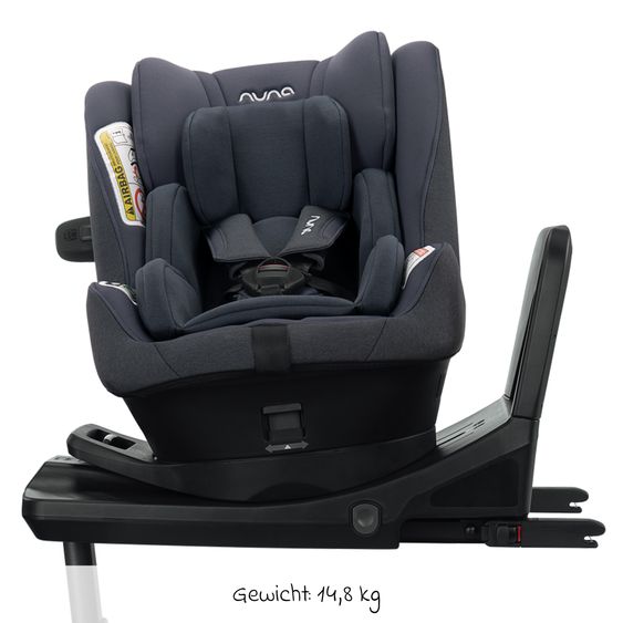 Nuna Reboarder child seat PRYM i-Size from birth - 4 years (40 cm - 105 cm) 360° rotatable, incl. Isofix base - Lake