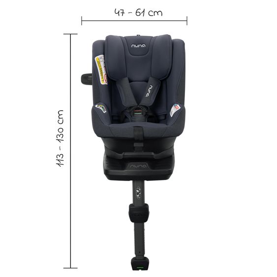 Nuna Reboarder child seat PRYM i-Size from birth - 4 years (40 cm - 105 cm) 360° rotatable, incl. Isofix base - Lake