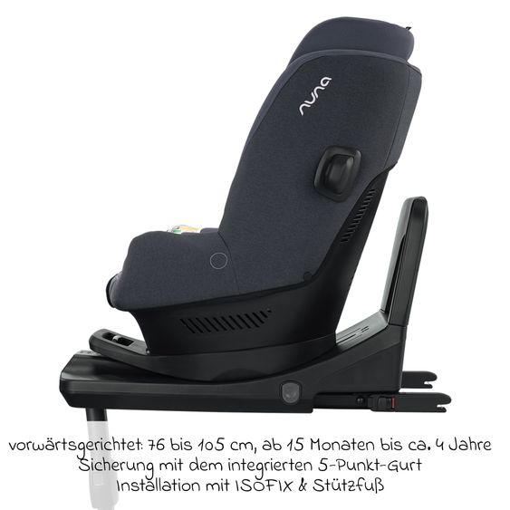 Nuna Reboarder child seat PRYM i-Size from birth - 4 years (40 cm - 105 cm) 360° rotatable, incl. Isofix base - Lake