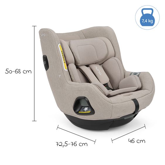 Nuna Seggiolino auto Reboarder TODL next i-Size 360° girevole dalla nascita fino a 4 anni (40 cm - 105 cm) incl. riduttore seggiolino - Chateau
