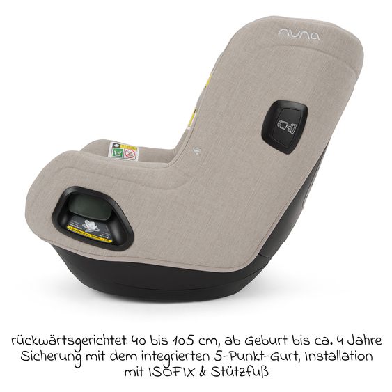 Nuna Seggiolino auto Reboarder TODL next i-Size 360° girevole dalla nascita fino a 4 anni (40 cm - 105 cm) incl. riduttore seggiolino - Chateau