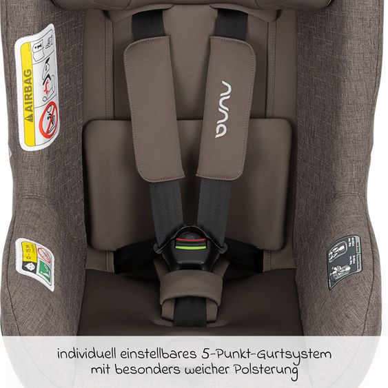 Nuna Seggiolino auto Reboarder TODL next i-Size 360° girevole dalla nascita fino a 4 anni (40 cm - 105 cm) incl. riduttore seggiolino - Castagna
