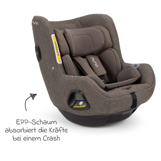 Nuna Seggiolino auto Reboarder TODL next i-Size 360° girevole dalla nascita fino a 4 anni (40 cm - 105 cm) incl. riduttore seggiolino - Castagna