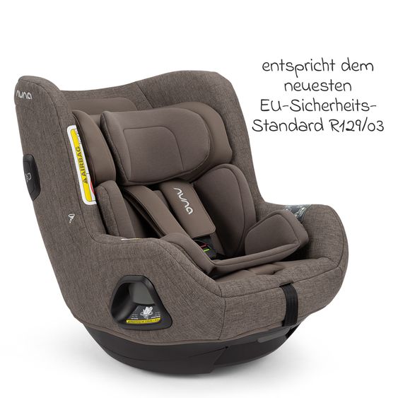 Nuna Seggiolino auto Reboarder TODL next i-Size 360° girevole dalla nascita fino a 4 anni (40 cm - 105 cm) incl. riduttore seggiolino - Castagna