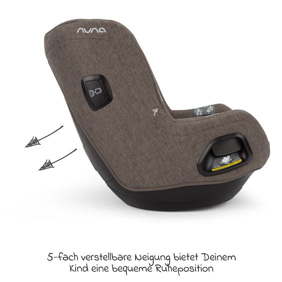 Nuna Seggiolino auto Reboarder TODL next i-Size 360° girevole dalla nascita fino a 4 anni (40 cm - 105 cm) incl. riduttore seggiolino - Castagna