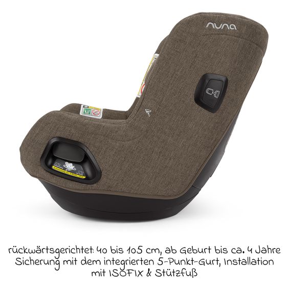 Nuna Seggiolino auto Reboarder TODL next i-Size 360° girevole dalla nascita fino a 4 anni (40 cm - 105 cm) incl. riduttore seggiolino - Pistacchio