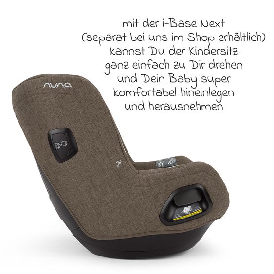 Nuna Seggiolino auto Reboarder TODL next i-Size 360° girevole dalla nascita fino a 4 anni (40 cm - 105 cm) incl. riduttore seggiolino - Pistacchio