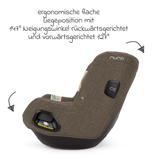 Nuna Seggiolino auto Reboarder TODL next i-Size 360° girevole dalla nascita fino a 4 anni (40 cm - 105 cm) incl. riduttore seggiolino - Pistacchio