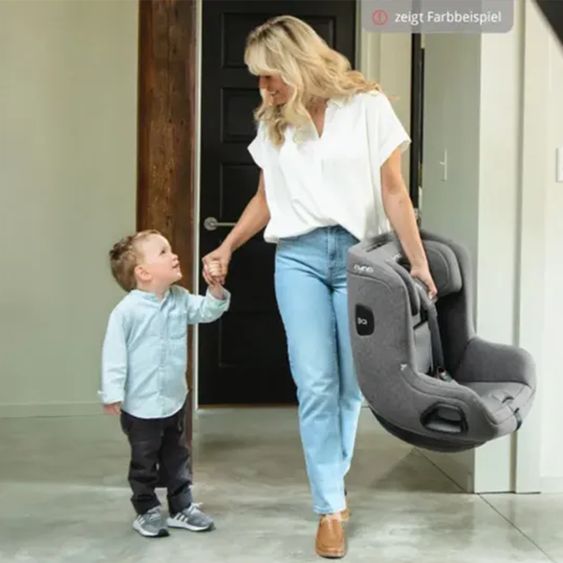 Nuna Reboarder-Kindersitz TODL next i-Size 360° drehbar ab Geburt bis 4 Jahre (40 cm - 105 cm) inkl. Sitzverkleinerer - Thunder