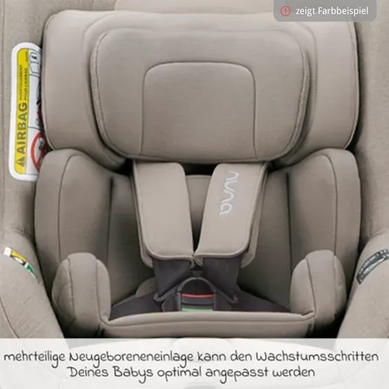 Nuna Reboarder-Kindersitz TODL next i-Size 360° drehbar ab Geburt bis 4 Jahre (40 cm - 105 cm) inkl. Sitzverkleinerer - Thunder