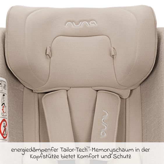 Nuna Reboarder child seat TODL next i-Size 360° incl. Base Curve rotatable from birth to 4 years (40 cm - 105 cm) with seat reducer, padding protection & play animal - Biscotti