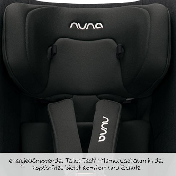 Nuna Reboarder child seat TODL next i-Size 360° incl. Base Curve rotatable from birth to 4 years (40 cm - 105 cm) with seat reducer, padding protection & play animal - Caviar