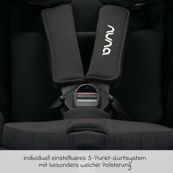 Nuna Reboarder child seat TODL next i-Size 360° incl. Base Curve rotatable from birth to 4 years (40 cm - 105 cm) with seat reducer, padding protection & play animal - Caviar