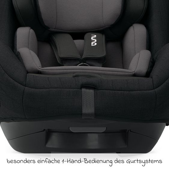 Nuna Reboarder child seat TODL next i-Size 360° incl. Base Curve rotatable from birth to 4 years (40 cm - 105 cm) with seat reducer, padding protection & play animal - Caviar