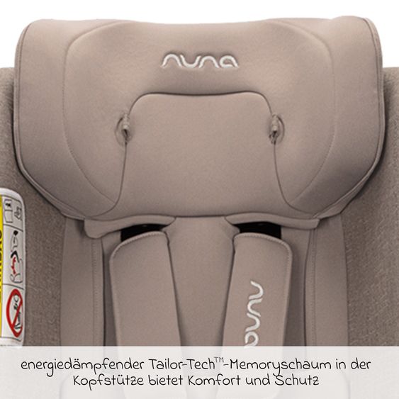 Nuna Reboarder child seat TODL next i-Size 360° incl. Base Curve rotatable from birth to 4 years (40 cm - 105 cm) with seat reducer, padding protection & play animal - Cedar