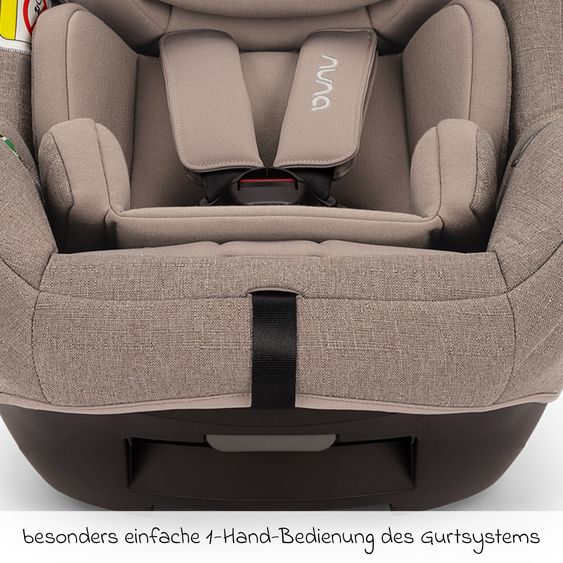 Nuna Reboarder child seat TODL next i-Size 360° incl. Base Curve rotatable from birth to 4 years (40 cm - 105 cm) with seat reducer, padding protection & play animal - Cedar